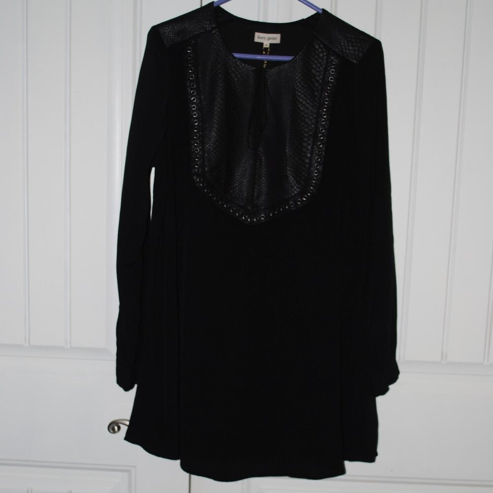 Unique and Rare / Adorable Liberty Garden Faux Leather Black Dress